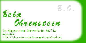 bela ohrenstein business card